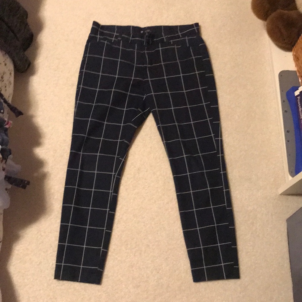 EUC Slim Cropped Checker Pants